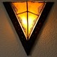 Aplique triangulo de forja y piel pintado