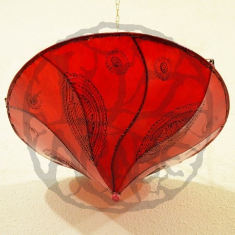 Candeeiro plafond de tecto forma lírio de couro vermelho