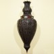 Lampara rustica grande de forja bronceada calada