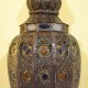Lampara rustica grande de forja bronceada calada