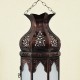 Lampara arabe octagonal de cristal blanco