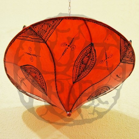 Marokkanische Deckenlampe aus leder farbe orange