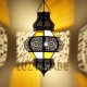 Lámpara forma Granada de forja bronceada y cristal