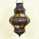 Lámpara forma Granada de forja bronceada y cristal