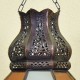 Lámpara forma Granada de forja bronceada y cristal