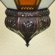 Lámpara forma Granada de forja bronceada y cristal