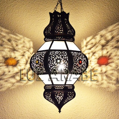 Lustre marocain de forme pomegranate en verre blanc