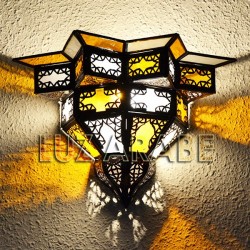 Aplique de pared estrella de cristal blanco y amarillo