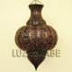 Lámpara árabe forma granada de forja bronceada