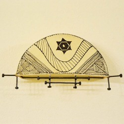 Aplique barco de piel pintado