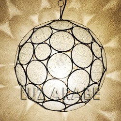 Gran lámpara esfera de cristal traslúcido