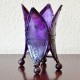 Pack 3 Lilie form Kerzenhalter aus Leder bemalte mit Henna