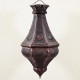 Lámpara rustica de techo octagonal de forja calada bronceada