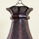 Lámpara rustica de techo octagonal de forja calada bronceada