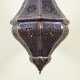 Lámpara rustica de techo octagonal de forja calada bronceada