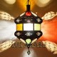 Lampe plafonnier andalouse de verre coloré