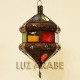 Lampe plafonnier andalouse de verre coloré