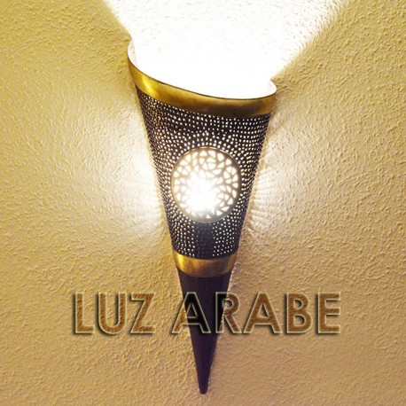 Gran aplique de pared antorcha de cobre