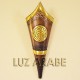 Grand applique murale forme torche de cuivre