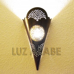Aplique de pared antorcha de cobre calado