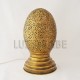 Lampe à poser marocain forme d'oeuf d'or en cuivre ajouré