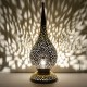 Grande lampe à poser marocain en cuivre ajouré en forme de goutte de rosée