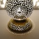Grande lampe à poser marocain en cuivre ajouré en forme de goutte de rosée