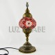 Lampara de mesa turca de cristal de mosaico con tono rojo