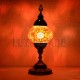 Lampara de mesa turca de cristal de mosaico con tono rojo