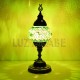 Lampara de mesa turca de mosaico con tono verde esmeralda