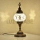 Lampe de table turque dans mosaïque en blanche avec miroirs