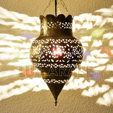 Pomegranate shape Moroccan ceiling lamp of pierced brass