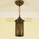 Lampe suspension marocain en laiton de forme cylindre