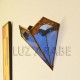 Aplique de pared marroquí de cristal azul triangular
