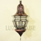 Lampe arabe de forme gland de fer ajouré et verre