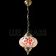 Lustre en mosaïque turque avec globe de multicolore