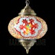 Lustre en mosaïque turque avec globe de multicolore