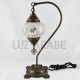 Lampe de table en mosaïque turque en forme de cygne en blanche avec miroirs