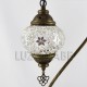 Lampe de table en mosaïque turque en forme de cygne en blanche avec miroirs