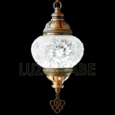 Lampe de table en mosaïque turque en forme de cygne en blanche avec miroirs