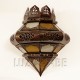 Crown shape wall sconce of glass and pierced iron