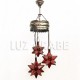 Lámpara araña estrella de navidad de cristal rojo