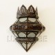 Crown shape wall sconce of glass and pierced iron