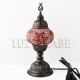 Lampara de mesa turca de cristal de mosaico con tono rojo