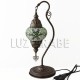 Lampe de table en mosaïque turque fruit d'Eden avec un ton vert émeraude