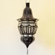 Lampe arabe de forme gland de fer ajouré et verre