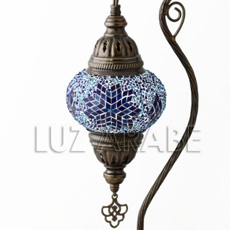 Lampe de table en mosaïque turque fruit d'Eden avec ton bleu